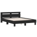 vidaXL Estructura cama con cabecero madera ingeniería negro 140x190 cm