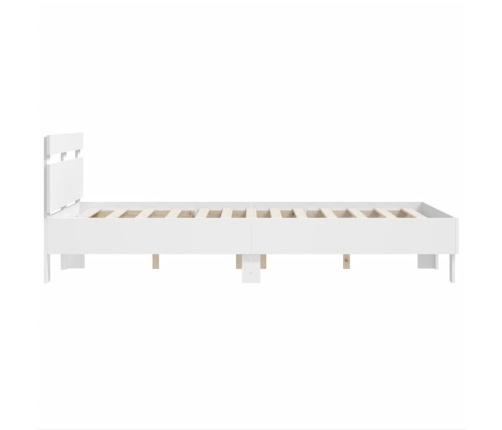 Estructura cama con cabecero madera ingeniería blanco 135x190cm