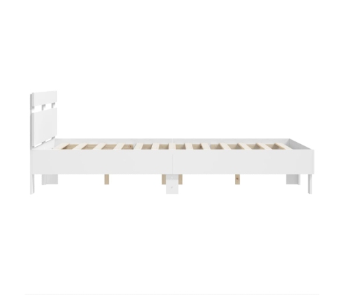 Estructura cama con cabecero madera ingeniería blanco 120x190cm