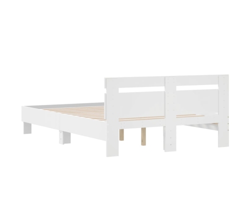 Estructura cama con cabecero madera ingeniería blanco 120x190cm