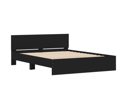 vidaXL Estructura de cama con cabecero negra 150x200 cm