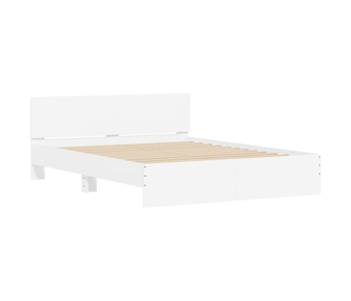 Estructura de cama con cabecero blanca 140x190 cm