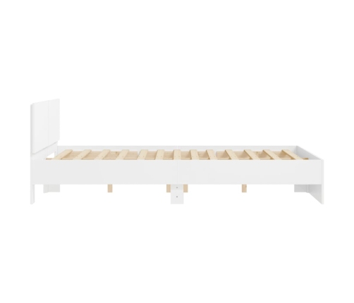 Estructura de cama con cabecero blanca 140x190 cm