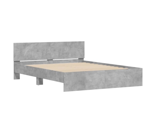 Estructura de cama con cabecero gris hormigón 140x190cm