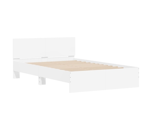 Estructura de cama con cabecero blanca 135x190 cm