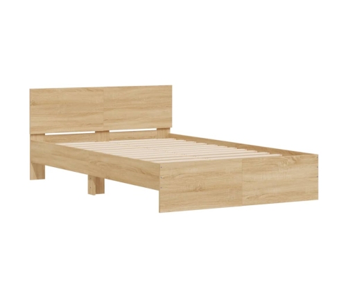 vidaXL Estructura de cama con cabecero roble Sonoma 120x190 cm