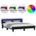 Estructura cama LED sin colchón cuero sintético negro 180x200cm