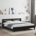 Estructura cama LED sin colchón cuero sintético negro 180x200cm