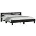 Estructura cama LED sin colchón cuero sintético negro 180x200cm
