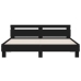 Estructura cama LED sin colchón cuero sintético negro 180x200cm