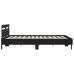 Estructura cama LED sin colchón cuero sintético negro 180x200cm