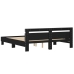 Estructura cama LED sin colchón cuero sintético negro 180x200cm