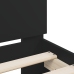 Estructura cama LED sin colchón cuero sintético negro 180x200cm