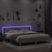 vidaXL Estructura de cama cabecero y luces LED gris Sonoma 180x200 cm