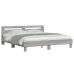 vidaXL Estructura de cama cabecero y luces LED gris Sonoma 180x200 cm