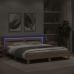 Estructura de cama cabecero y luces LED roble Sonoma 160x200 cm