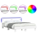 Estructura de cama con cabecero y luces LED blanco 150x200 cm