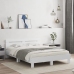 Estructura de cama con cabecero y luces LED blanco 150x200 cm