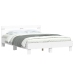 Estructura de cama con cabecero y luces LED blanco 150x200 cm