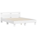 Estructura de cama con cabecero y luces LED blanco 150x200 cm