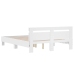 Estructura de cama con cabecero y luces LED blanco 150x200 cm