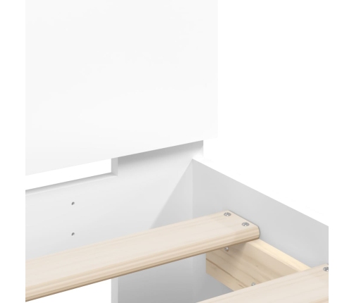 Estructura de cama con cabecero y luces LED blanco 150x200 cm