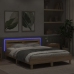 Estructura de cama cabecero y luces LED roble Sonoma 150x200 cm