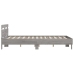 Estructura de cama cabecero y luces LED gris Sonoma 140x190 cm