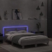 vidaXL Estructura de cama cabecero y luces LED gris Sonoma 135x190 cm