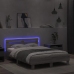 vidaXL Estructura de cama cabecero y luces LED gris Sonoma 120x190 cm