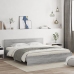 Estructura de cama cabecero y luces LED gris Sonoma 180x200 cm
