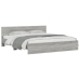 Estructura de cama cabecero y luces LED gris Sonoma 180x200 cm