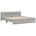 Estructura de cama cabecero y luces LED gris Sonoma 180x200 cm