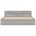 Estructura de cama cabecero y luces LED gris Sonoma 180x200 cm