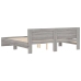Estructura de cama cabecero y luces LED gris Sonoma 180x200 cm