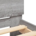 Estructura de cama cabecero y luces LED gris Sonoma 180x200 cm