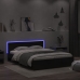 vidaXL Estructura de cama con cabecero y luces LED negro 150x200 cm