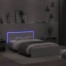 Estructura de cama con cabecero y luces LED blanco 120x200 cm