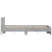 Estructura de cama cabecero y luces LED gris Sonoma 135x190 cm