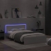 Estructura de cama con cabecero y luces LED blanco 120x190 cm