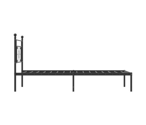 Estructura cama sin colchón con cabecero metal negro 107x203 cm