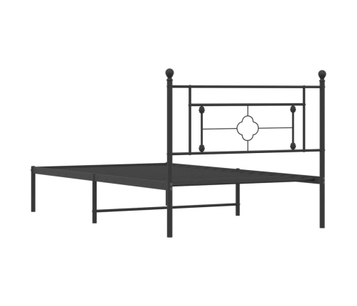 Estructura cama sin colchón con cabecero metal negro 107x203 cm