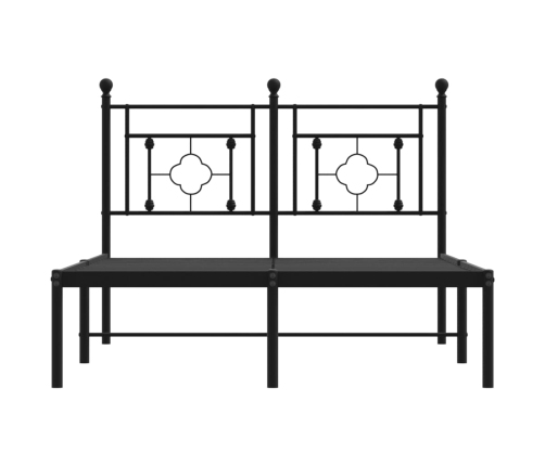 Estructura cama sin colchón con cabecero metal negro 120x190 cm