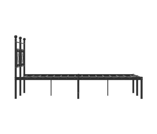 Estructura cama sin colchón con cabecero metal negro 120x190 cm