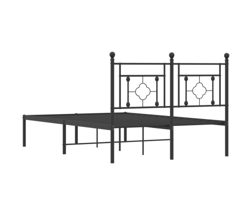 Estructura cama sin colchón con cabecero metal negro 120x190 cm