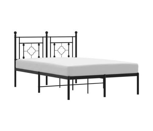 Estructura cama sin colchón con cabecero metal negro 120x200 cm