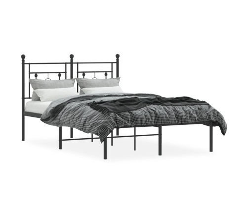 Estructura cama sin colchón con cabecero metal negro 120x200 cm