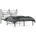 Estructura cama sin colchón con cabecero metal negro 120x200 cm