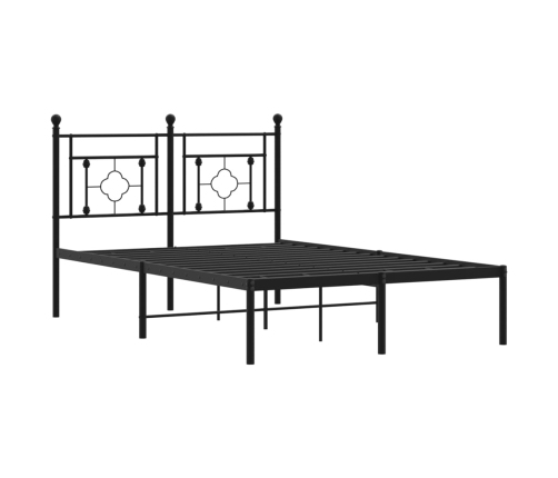 Estructura cama sin colchón con cabecero metal negro 120x200 cm