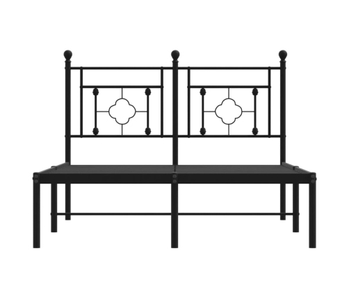 Estructura cama sin colchón con cabecero metal negro 120x200 cm